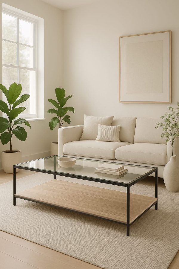Mesa de centro vidrio y madera Standard 100 x 60 (Oferta Plus) - Imagen 2